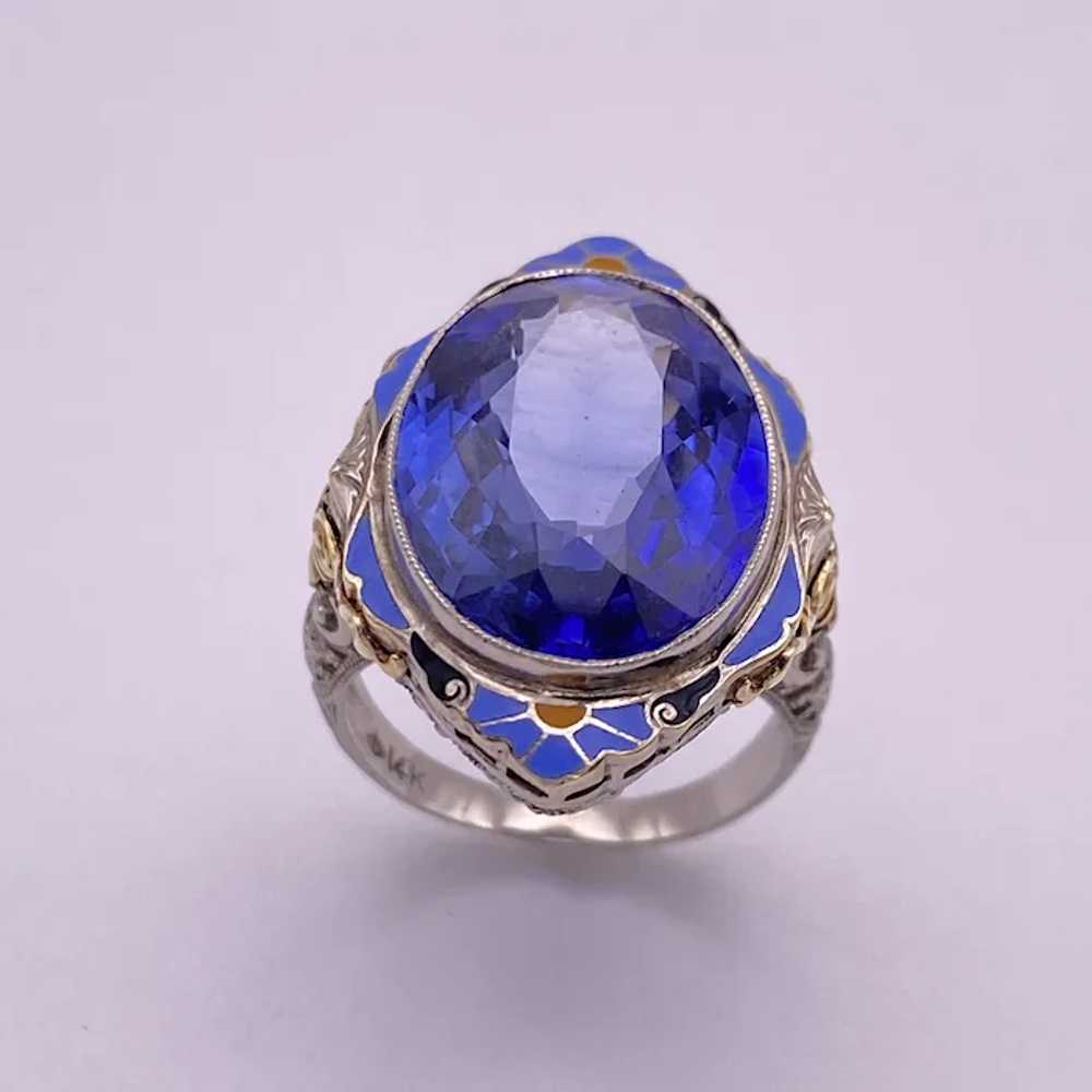 Fabulous 16.08 Carat Lab Sapphire Vintage Ring Co… - image 6