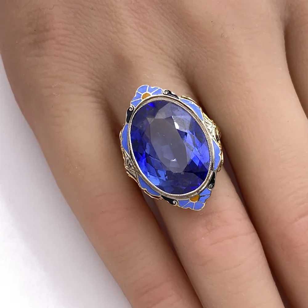 Fabulous 16.08 Carat Lab Sapphire Vintage Ring Co… - image 7