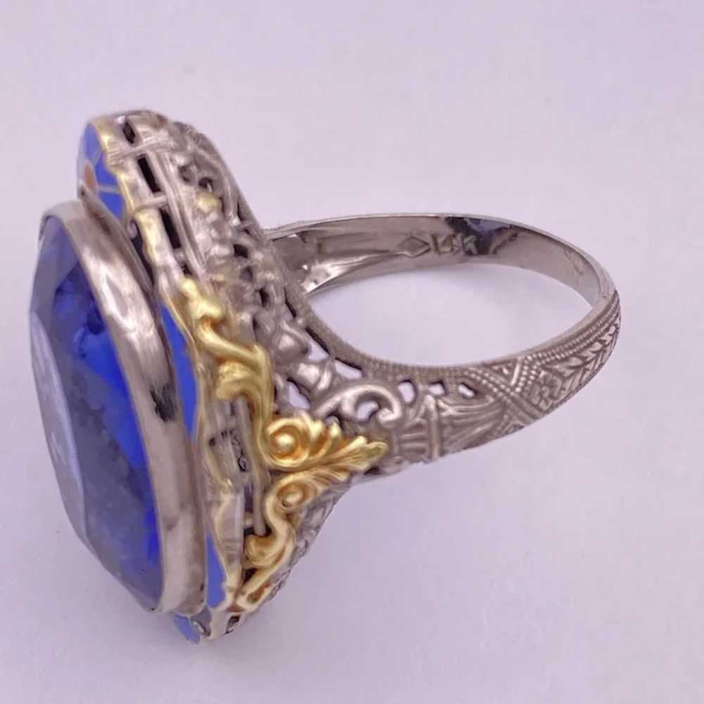 Fabulous 16.08 Carat Lab Sapphire Vintage Ring Co… - image 8