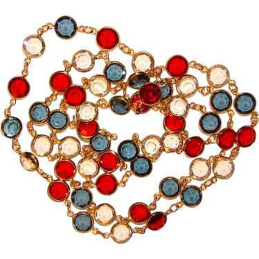 Fabulous RED WHITE & BLUE Bezel Edge Set Crystal S