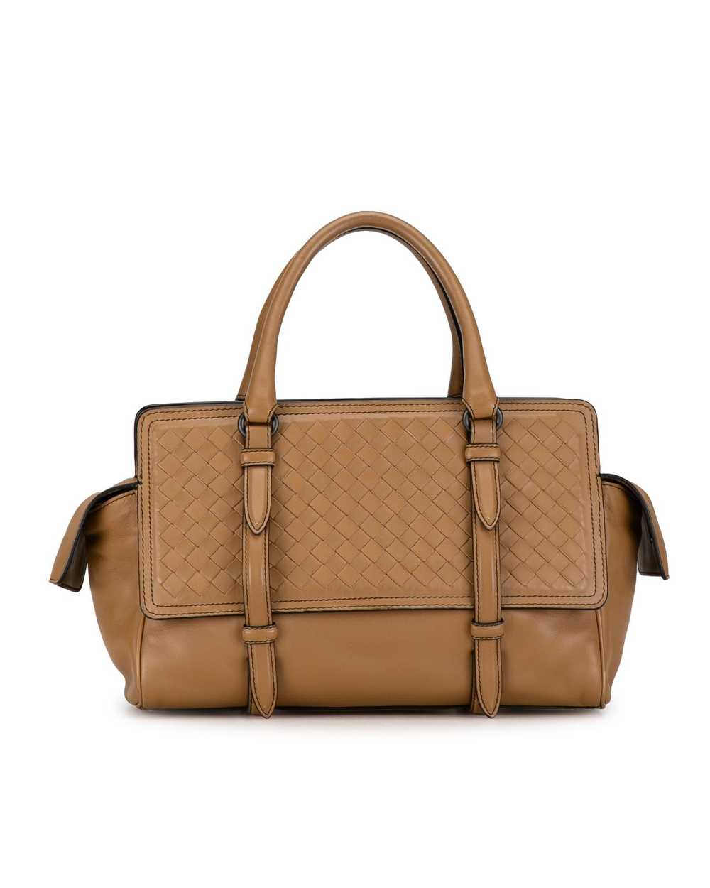 Bottega Veneta Woven Leather Top-Zip Handbag with… - image 3