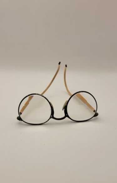 ★VIEWMAP★ LINEAR round half Windsor rim type lower gold fr Narrow WINDSOR 813 C.17 Gold Plated Vintage Eyeglasses Frame