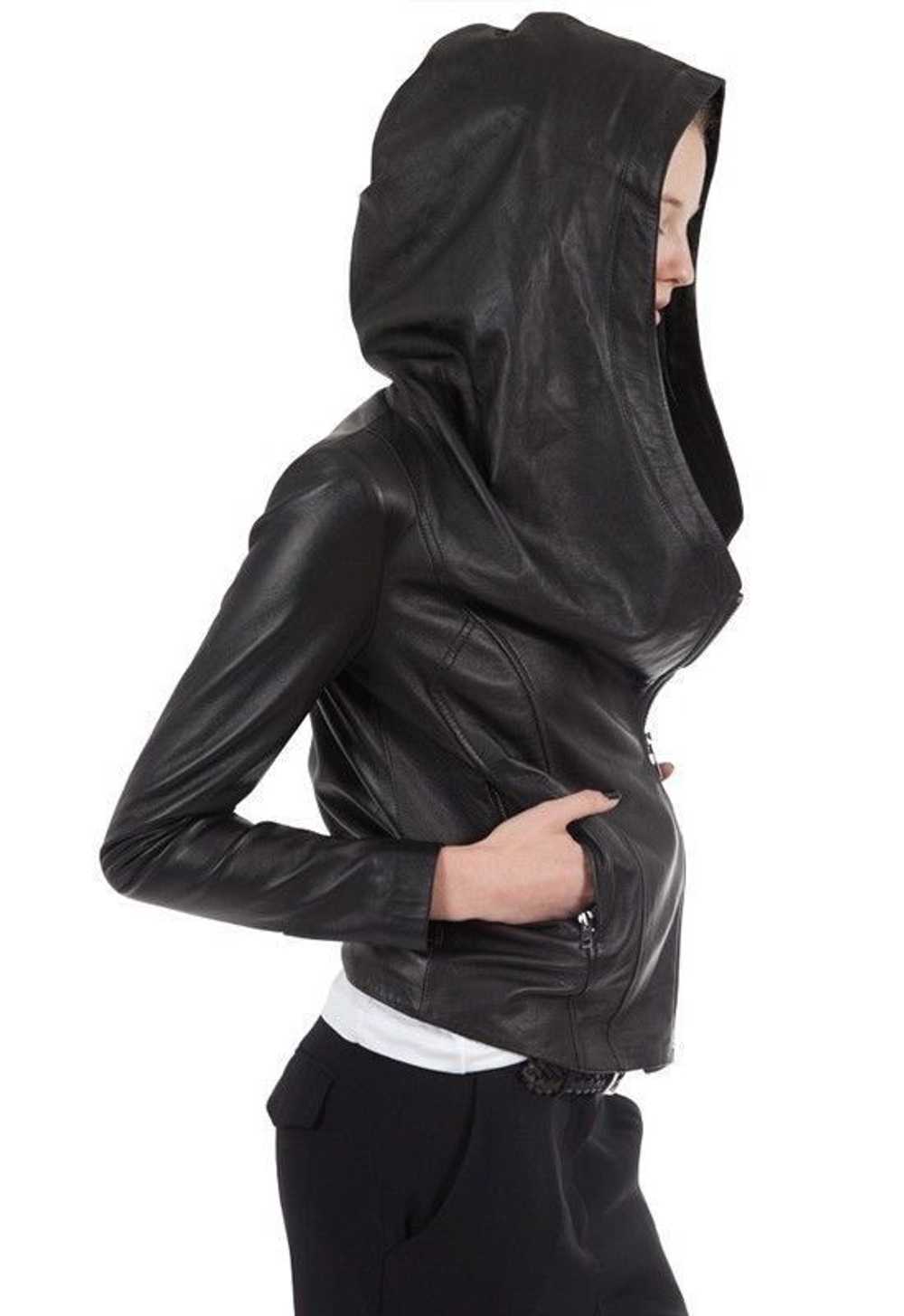 Helmut Lang Hooded Lamb Leather Jacket - image 2