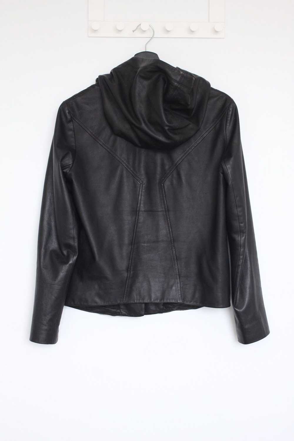 Helmut Lang Hooded Lamb Leather Jacket - image 3