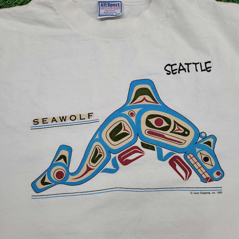 All Sport Vintage 1993 Seattle Shirt XL 23x26 Whi… - image 11