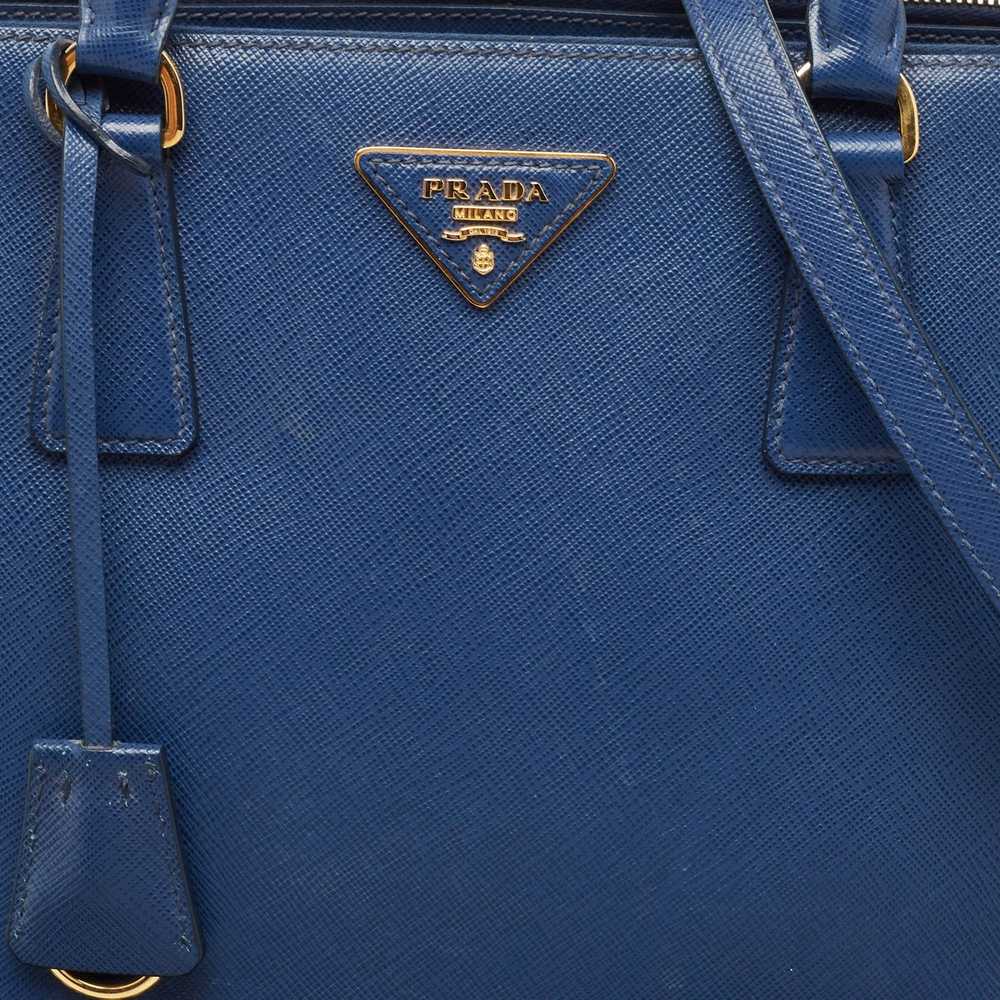 Prada PRADA Blue Saffiano Lux Leather Medium Doub… - image 5