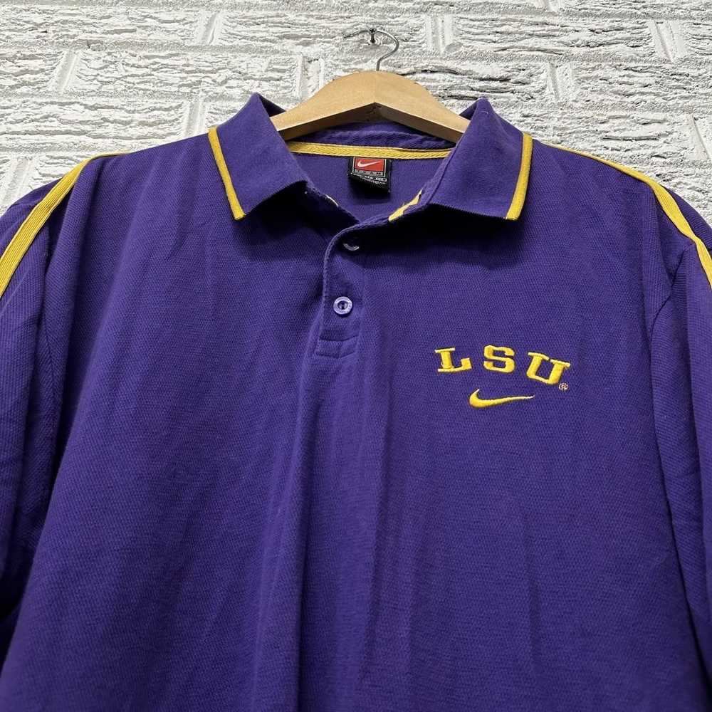 Nike Vintage 90s Nike LSU Tigers Embroidered Polo… - image 1