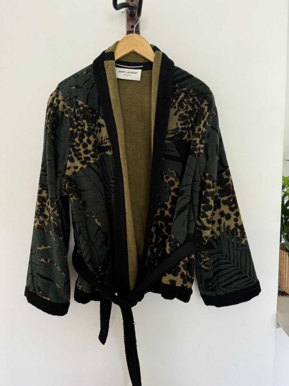 Saint Laurent Paris Leopard terry Cardigan Robe - image 1