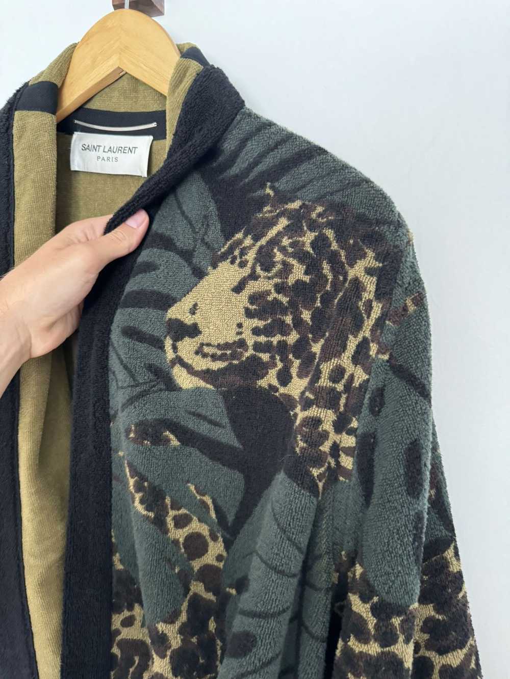 Saint Laurent Paris Leopard terry Cardigan Robe - image 4