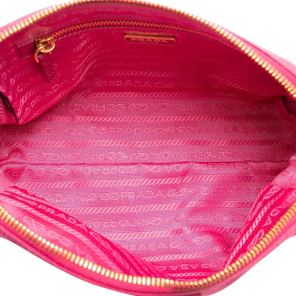Prada Prada Triangle Plate Pouch 1N0693 Pink Canv… - image 5