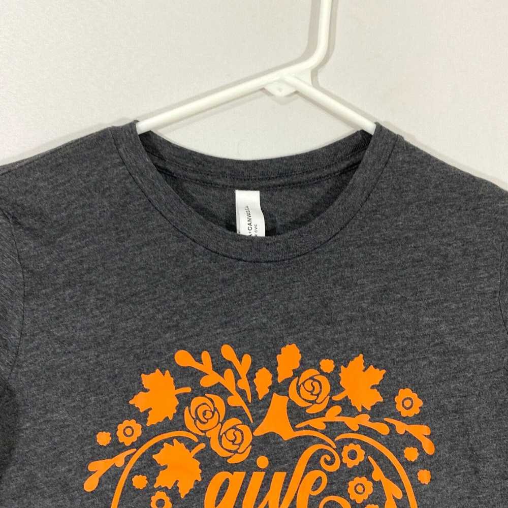 Vintage Give Thanks Bella+Canvas Girls Gray Crew … - image 3