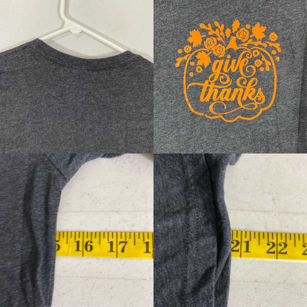 Vintage Give Thanks Bella+Canvas Girls Gray Crew … - image 4