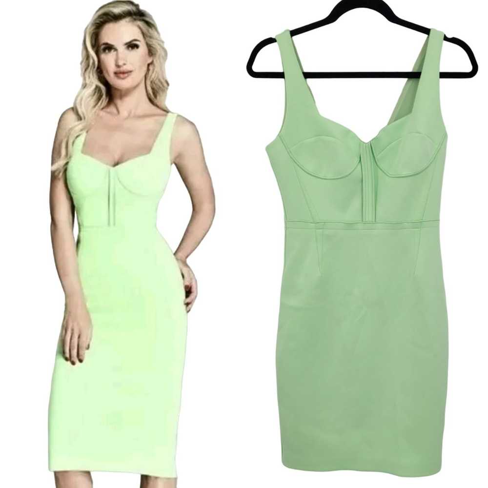 Designer Marciano Dress S Neon Lime Green Corset … - image 2