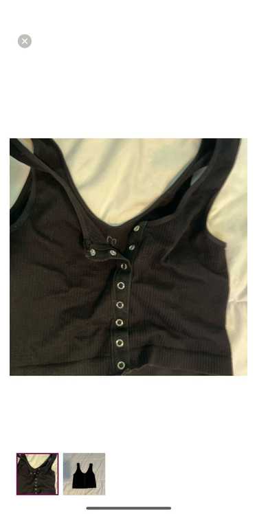 Hollister Black button up cropped tank