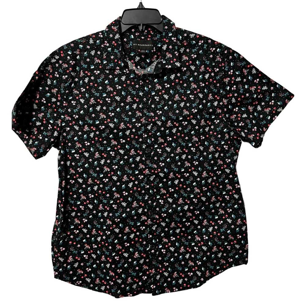 Other No Boundaries Sz L Navy Blue Floral Womens … - image 5