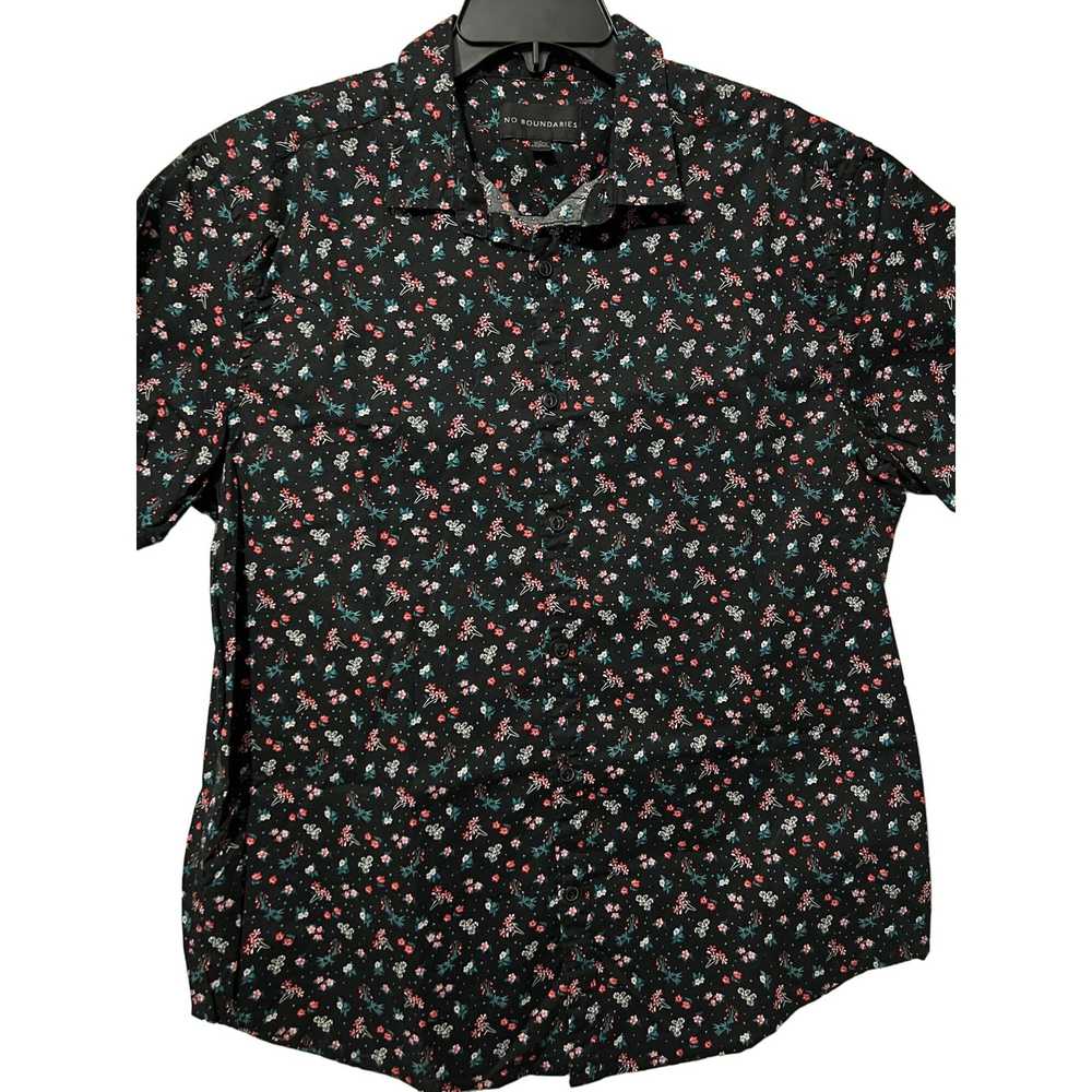 Other No Boundaries Sz L Navy Blue Floral Womens … - image 6