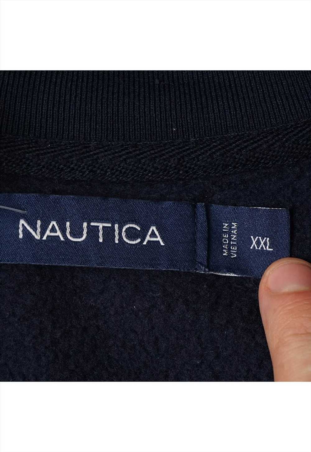 Vintage Nautica Navy Checked Quarter Zip Sweatshi… - image 3