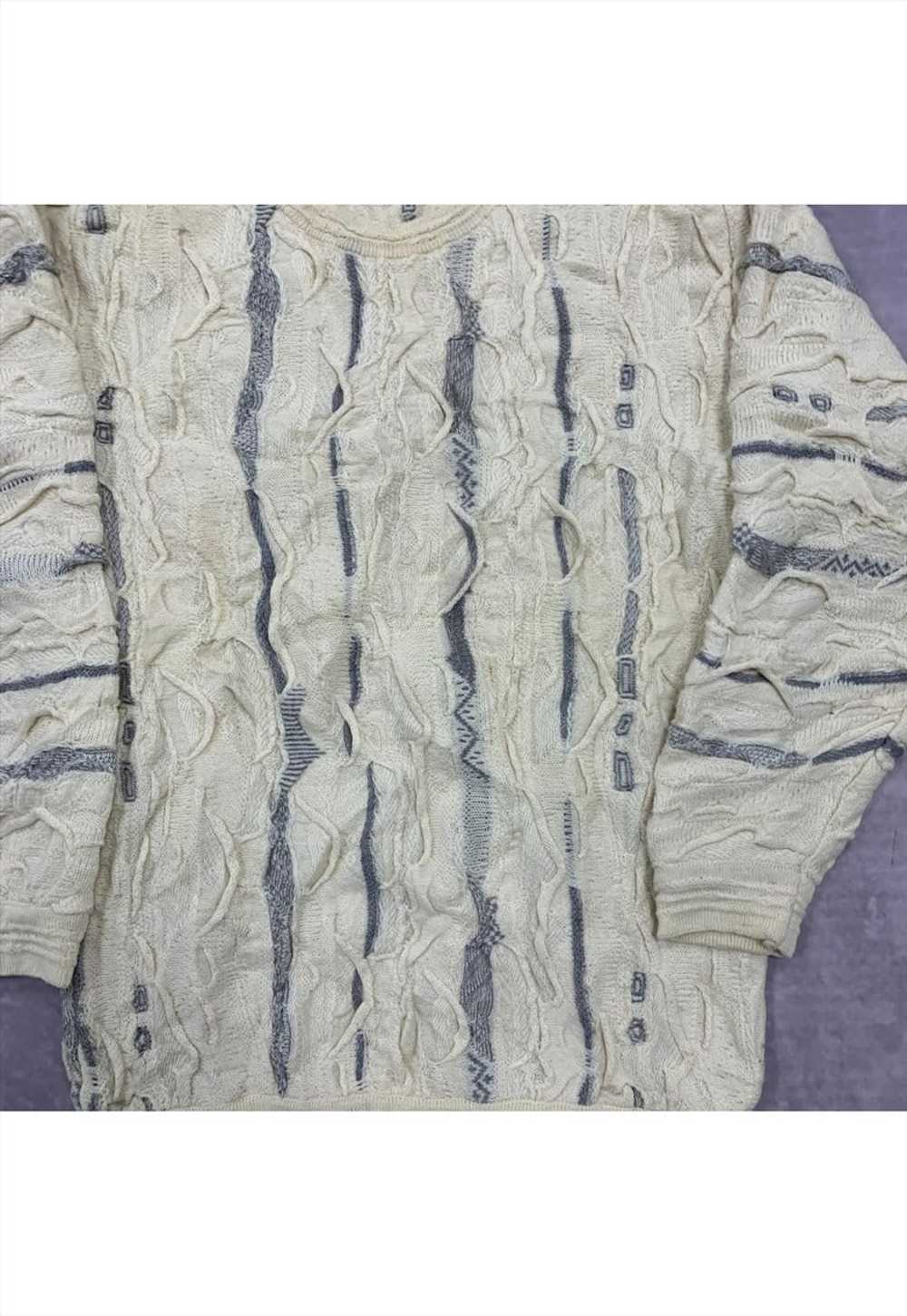 Vintage abstract knitted jumper Men's XS - image 2