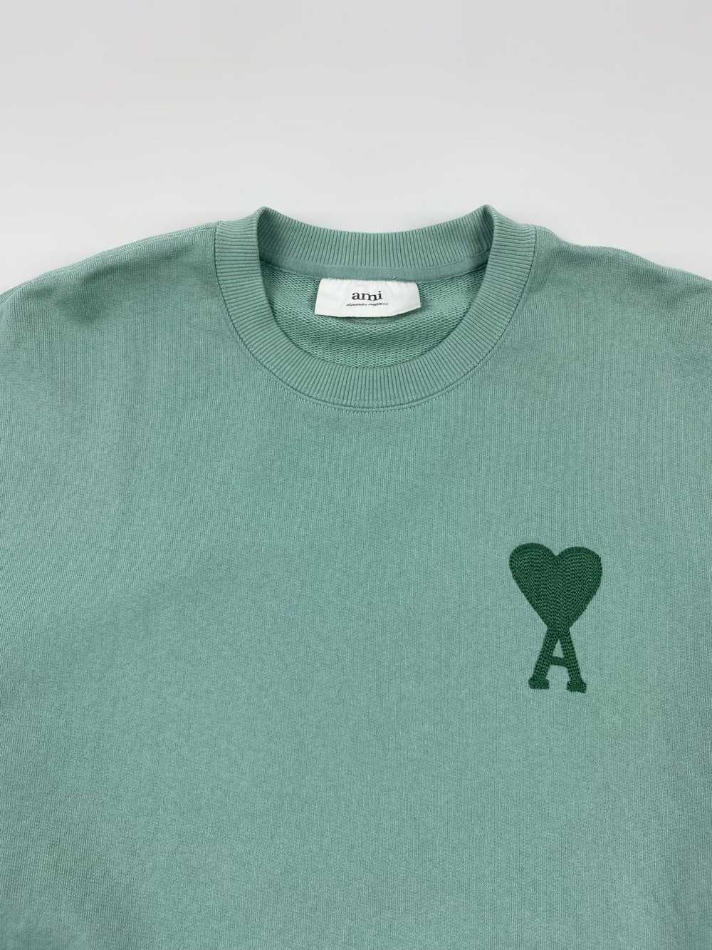 AMI AMI De Coeur Aqua Green Logo Boxy Sweatshirt - image 2