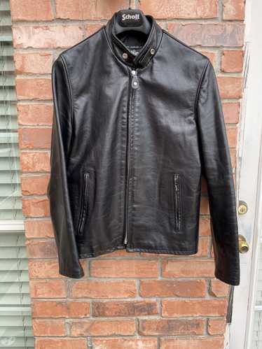 Schott Cafe racer leather jacket black 654 model