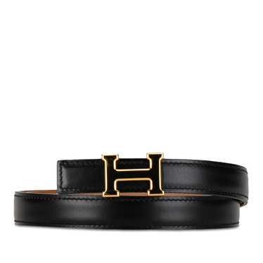 Black Hermès Constance Reversible Belt