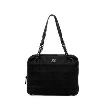 Black Chanel Cotton Choco Bar Shoulder Bag