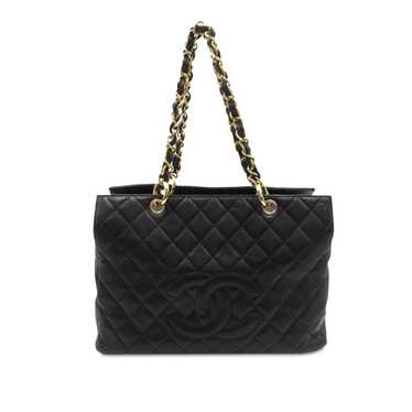 Black Chanel CC Quilted Caviar Tote