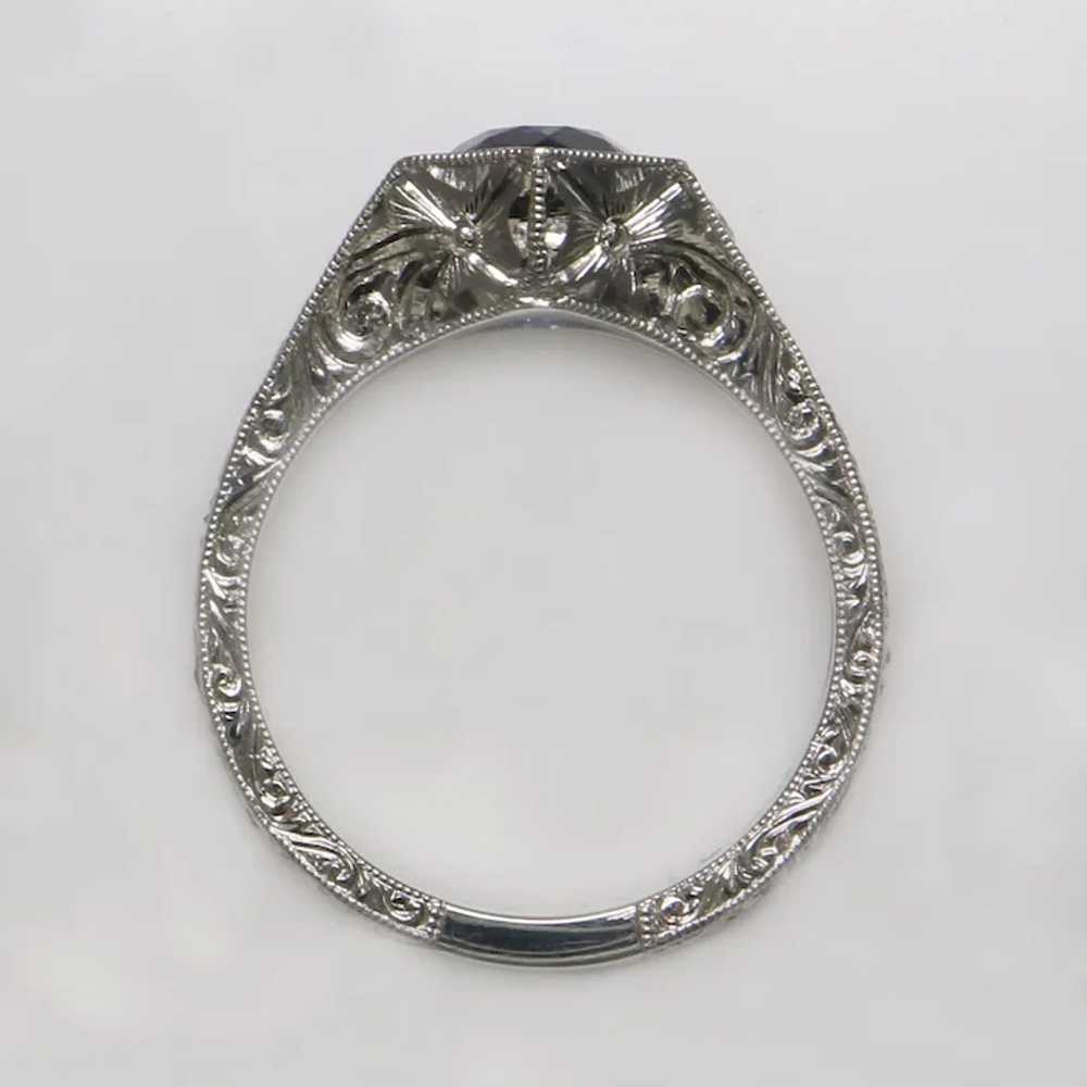 Platinum Blue Sapphire and Diamond Ring - image 3