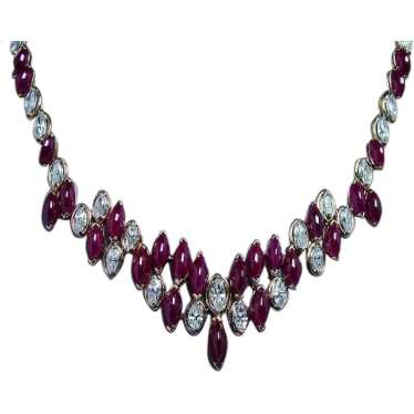 Oscar Heyman 59ct Ruby Diamond Necklace 18K Gold P