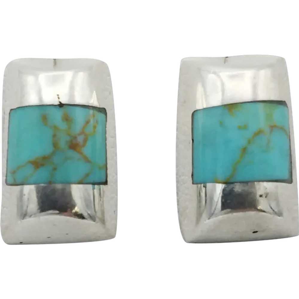 Sterling Silver Turquoise Earring - image 1