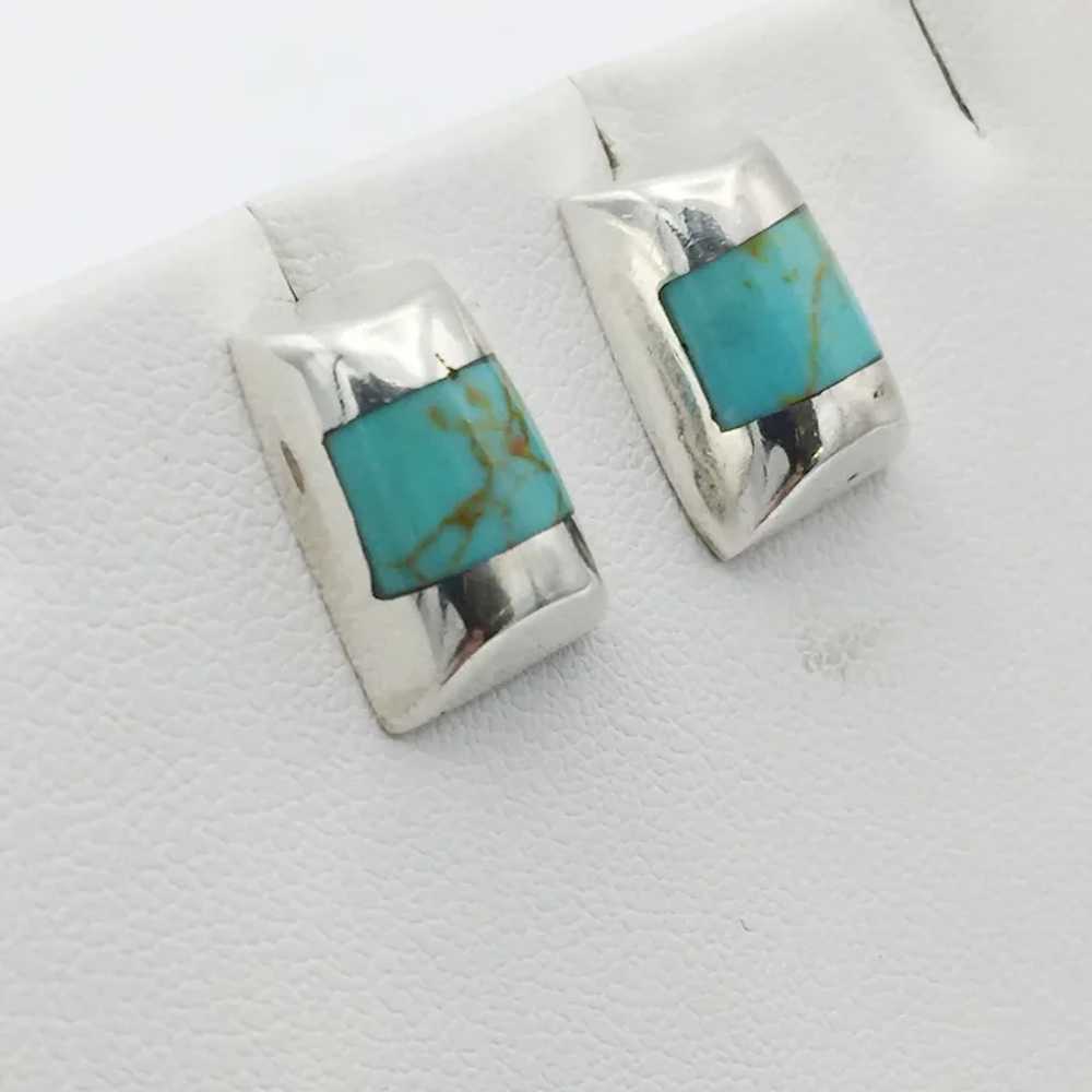 Sterling Silver Turquoise Earring - image 2