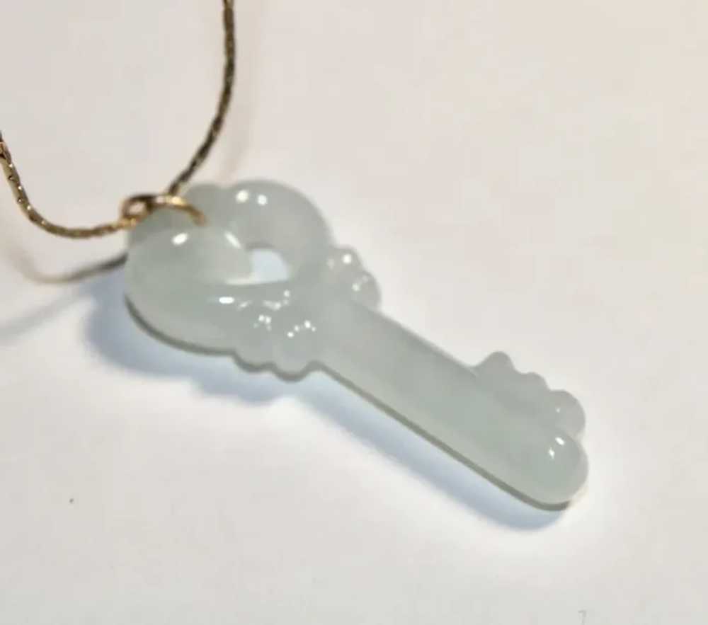 Carved Key Jade Pendant Necklace - image 6