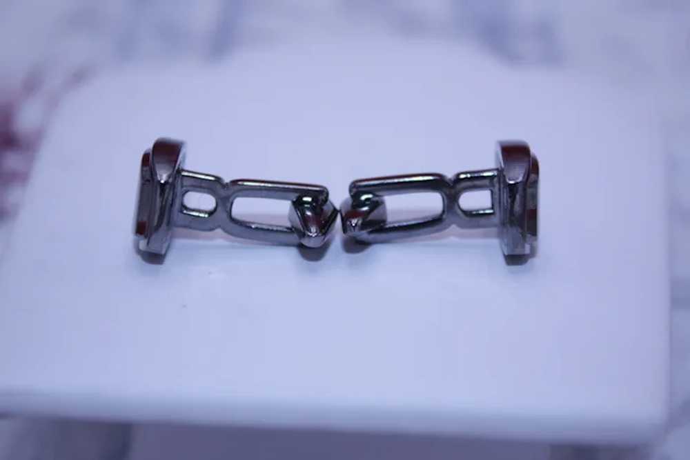 Gun Metal unsigned Cufflinks - image 4