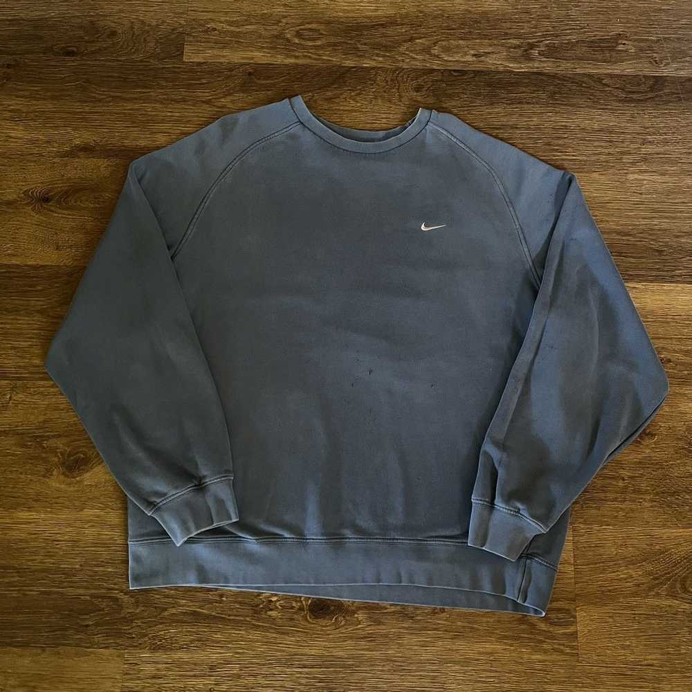 Nike × Vintage Stone Blue Nike Crew Neck - image 1