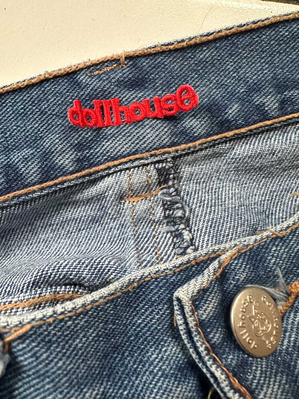 Vintage '90s Y2K Dollhouse Denim Distressed Jean … - image 11