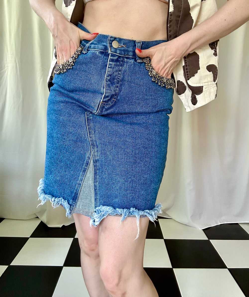 Vintage '90s Y2K Dollhouse Denim Distressed Jean … - image 5