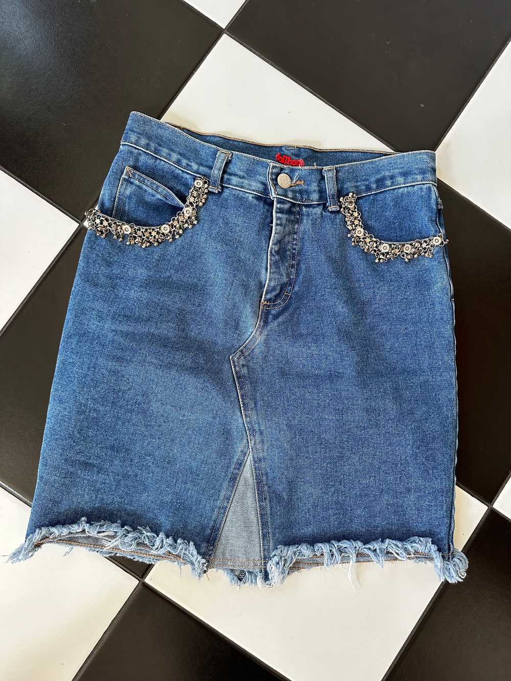 Vintage '90s Y2K Dollhouse Denim Distressed Jean … - image 8