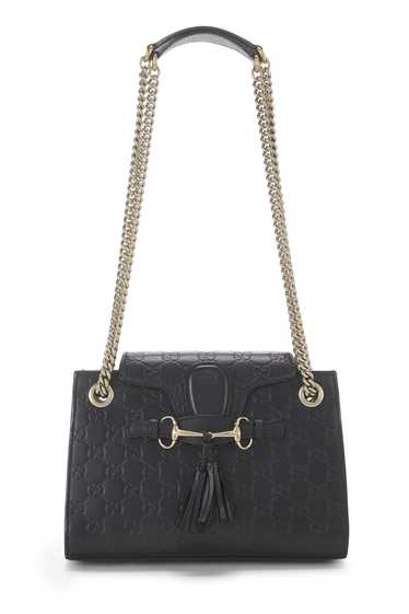 Black Guccissima Leather Emily Chain Shoulder Bag 