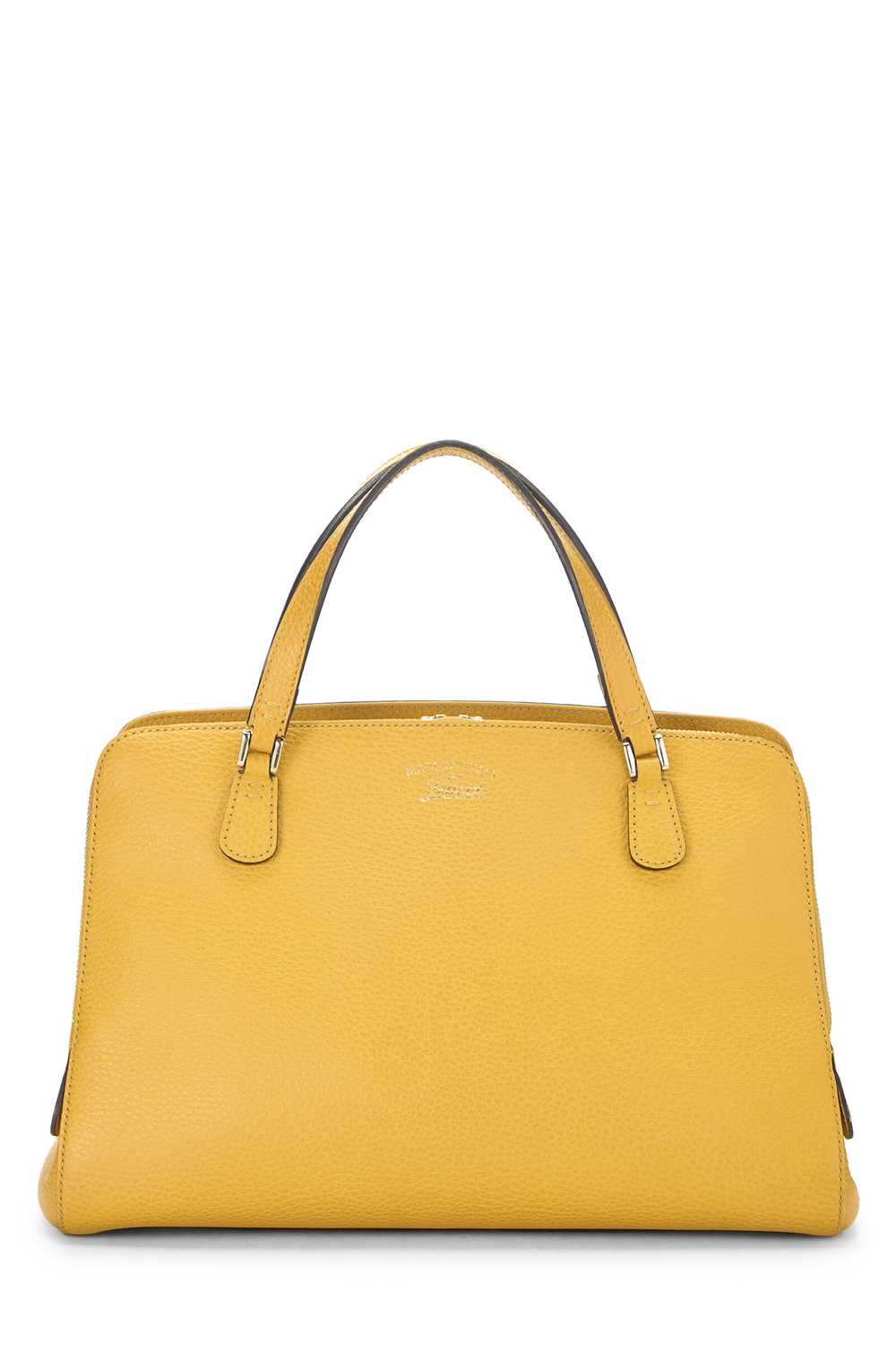 Yellow Leather Convertible Swing Top Handle Bag - image 1