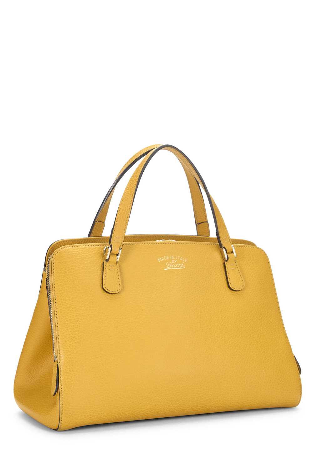 Yellow Leather Convertible Swing Top Handle Bag - image 2