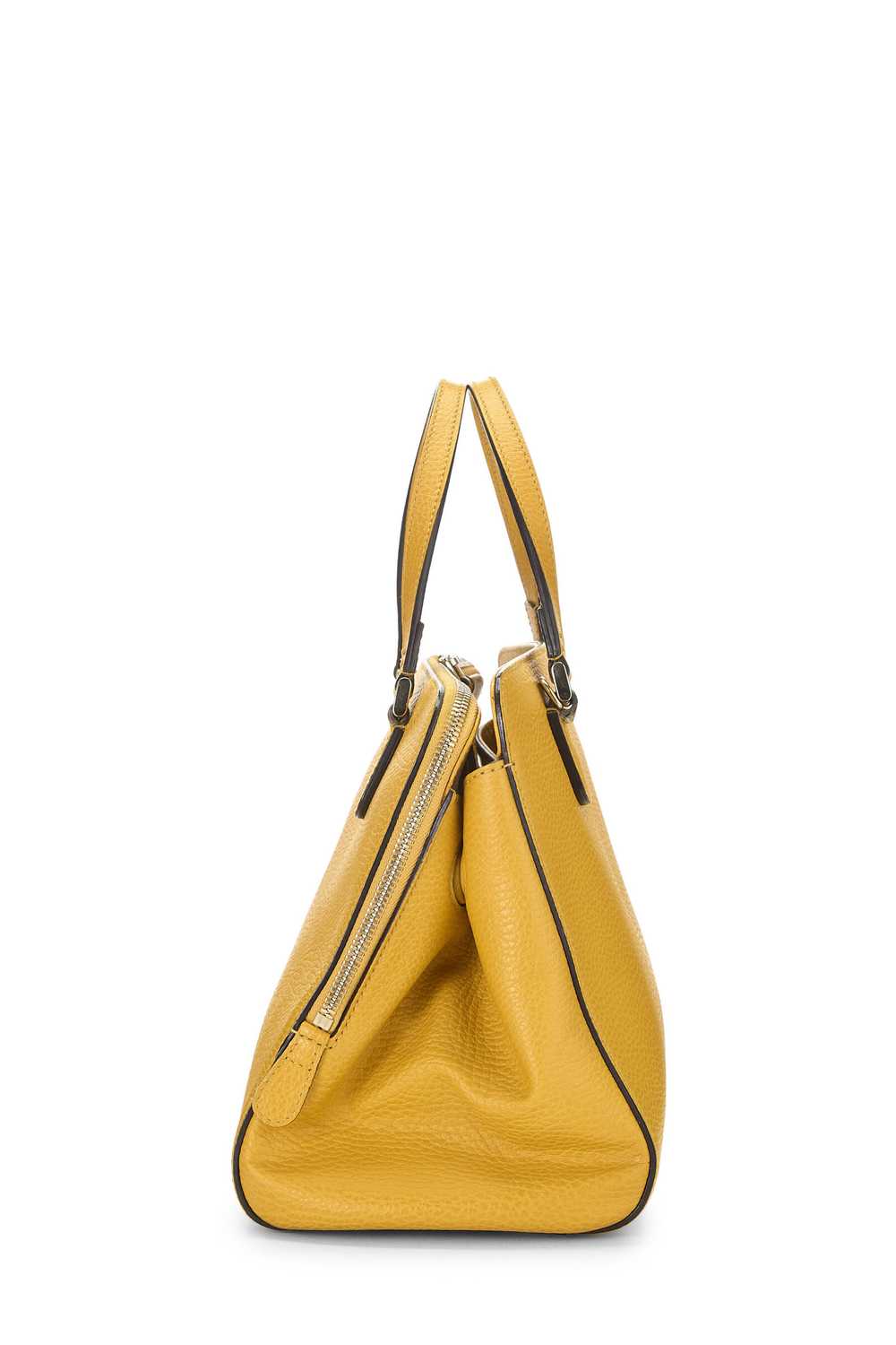 Yellow Leather Convertible Swing Top Handle Bag - image 3