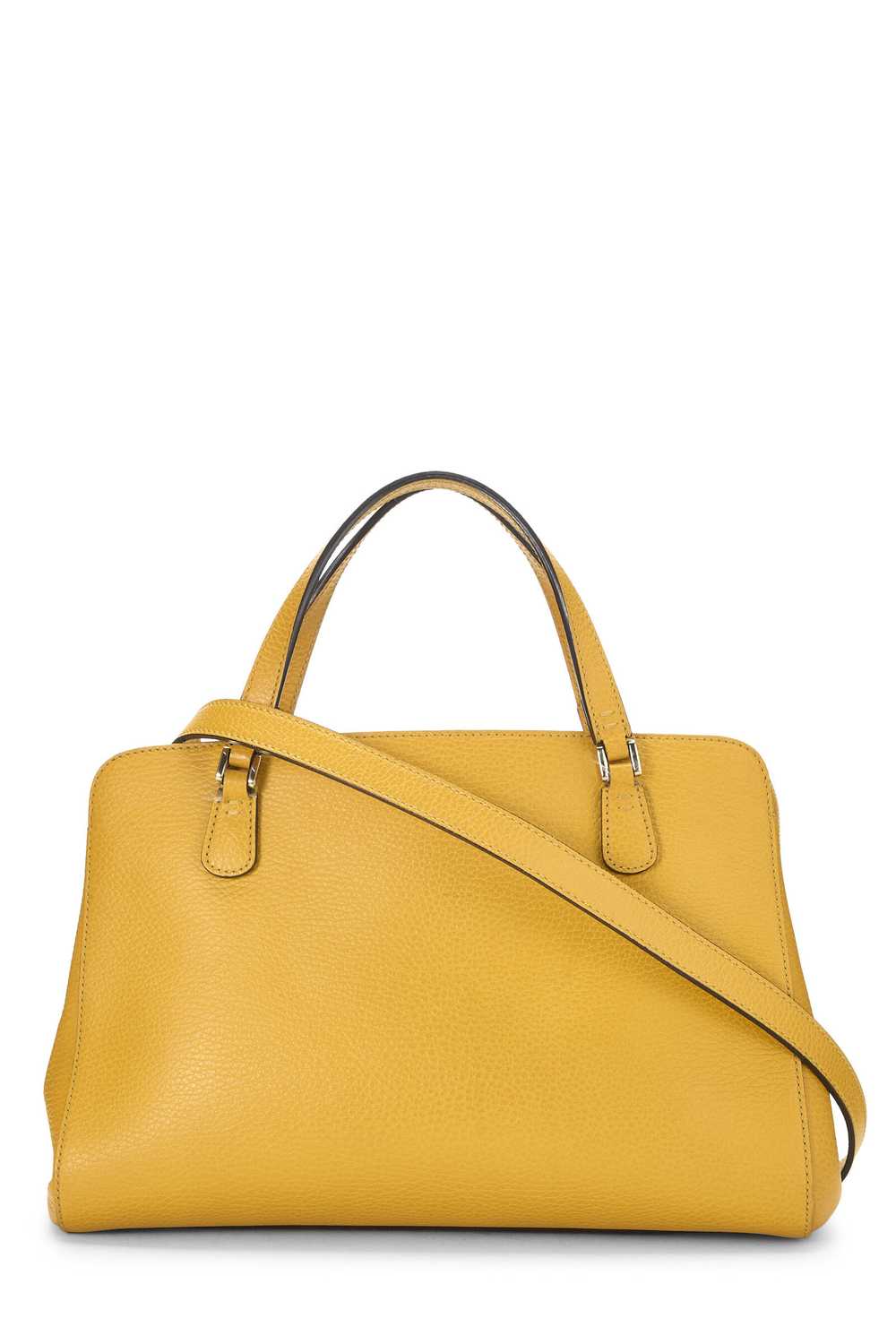 Yellow Leather Convertible Swing Top Handle Bag - image 4