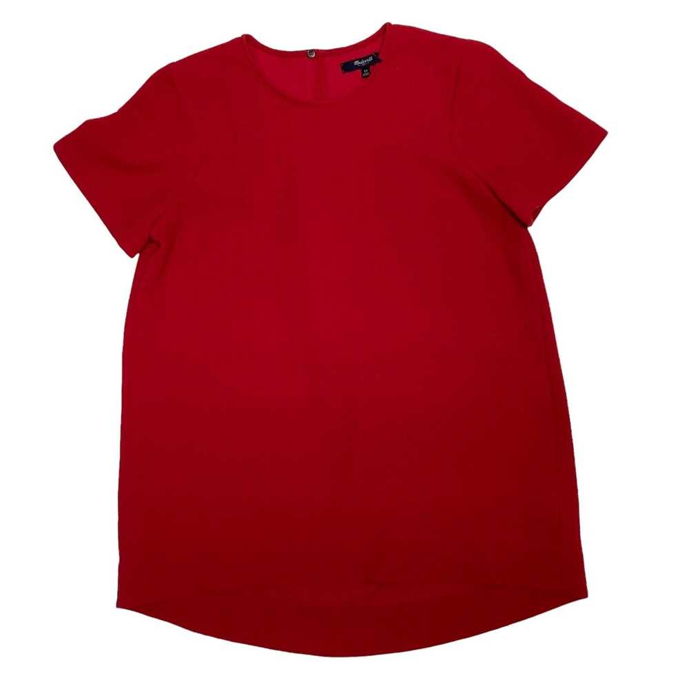 Madewell Womens Tailored T-Shirt Red Short Sleeve… - image 1