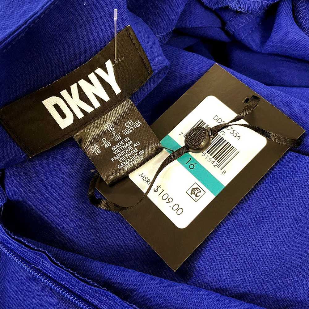 NWT Wmns DKNY Blue Puff Sleeve Knee Length Loose … - image 2