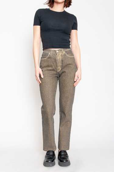 Trussardi Straight Leg Jeans High Waist Golden