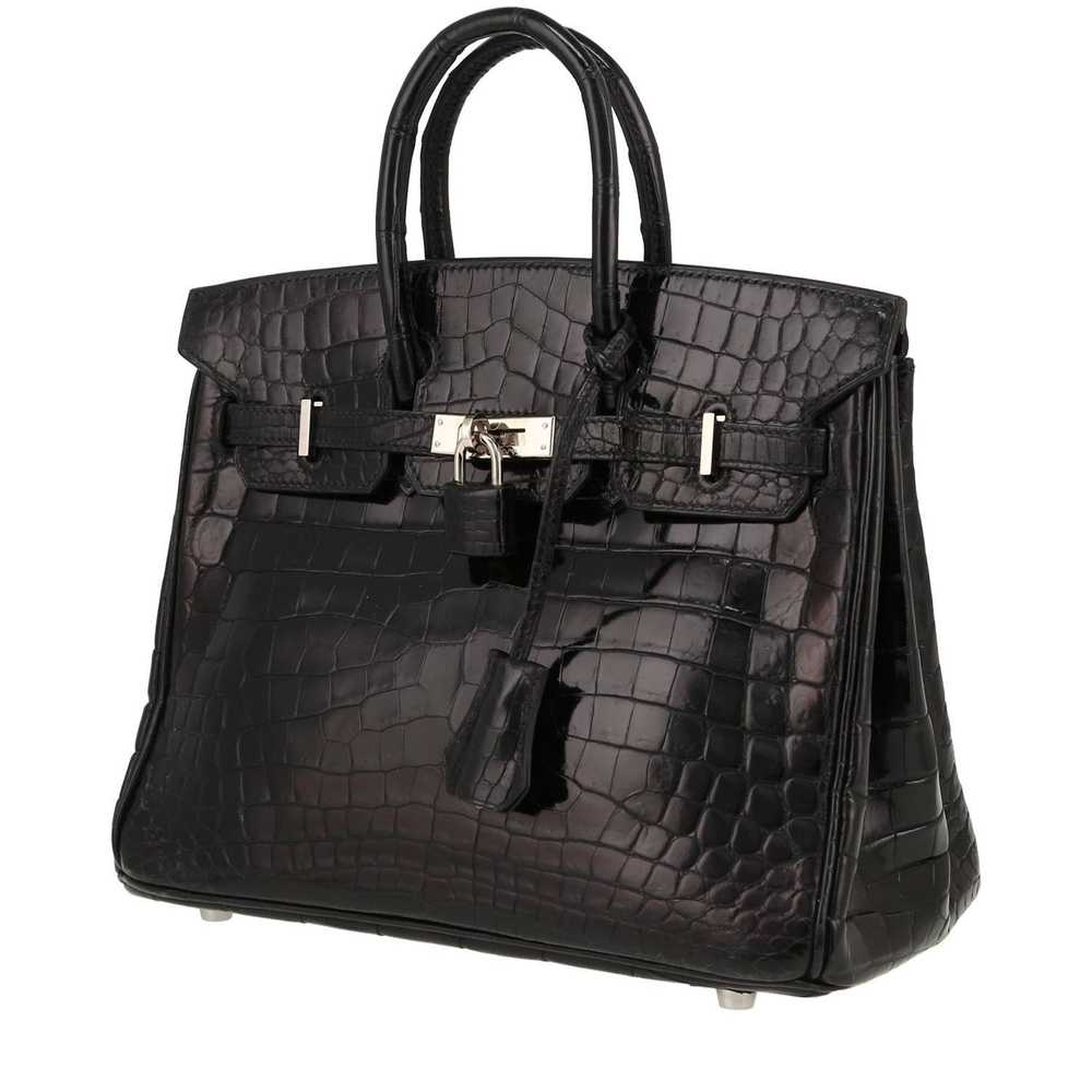 Hermès Birkin 25 cm handbag in black niloticus cr… - image 1