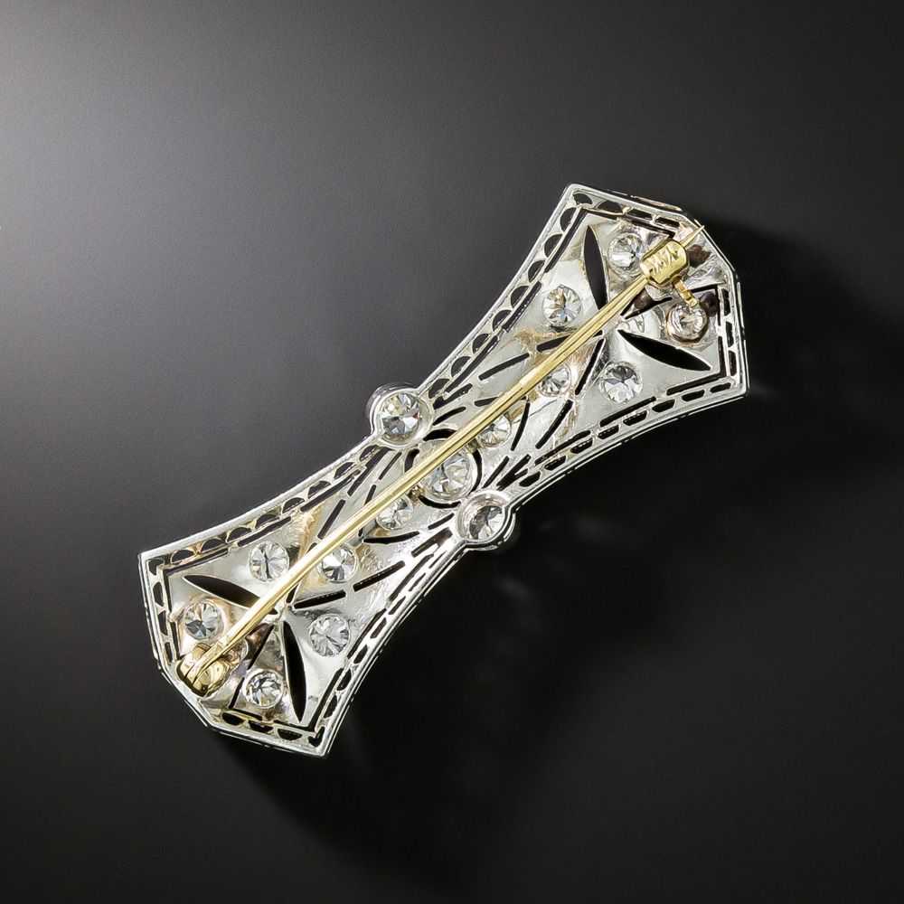 Art Deco Diamond Bow Brooch - image 2