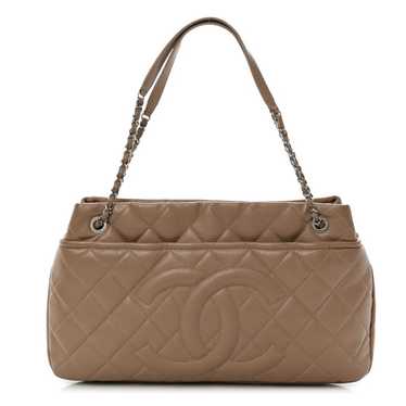 CHANEL Caviar Quilted Timeless CC Soft Tote Beige - image 1