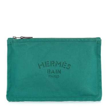 HERMES Toile Small Bain New Yachting Case Bleu Pao