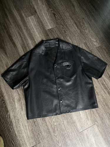 Prada Prada Nappa Leather Shirt Black